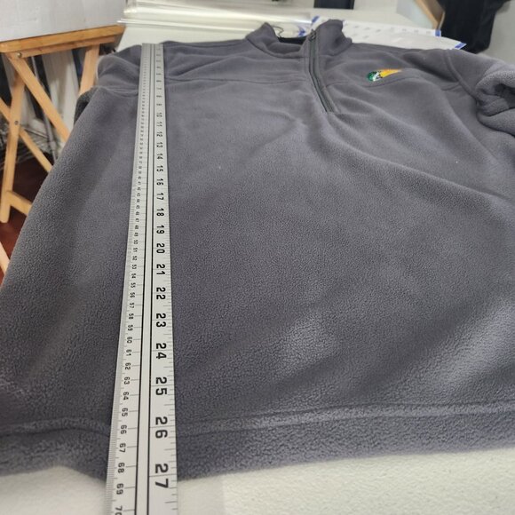 Bass Pro Shops Pullover Sweater Gray Quarter-Zip drawstring Long-Sleeve Fleece - Picture 7 of 9
